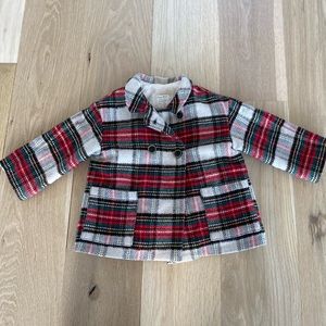 Zara Plaid Peacoat- Like New